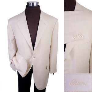 Brioni PLATINO Ivory Silk/Wool Blend Size 48R Sport Coat Blazer 3-Button Jacket